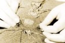Image7 First the warp and then the weft threads are carefully re woven.